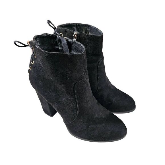 DSW Eva & Zoe Black Bootie Laced Heeled Size 11 - Picture 1 of 15